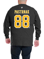 NHL David Pastrnak Boston Bruins Profile Big & Tall Name & Number Thermal Pullover Sweatshirt - Black