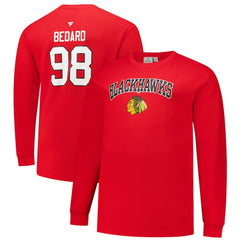 NHL Connor Bedard Chicago Blackhawks Profile Big & Tall Name & Number Thermal Pullover Sweatshirt - Red