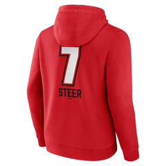 Spencer Steer Cincinnati Reds Name & Number Fastball Pullover Hoodie - Red Hoodies