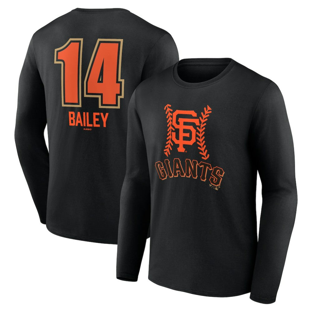 Patrick Bailey San Francisco Giants Name & Number Fastball Long Sleeve T-Shirt - Black T-shirts