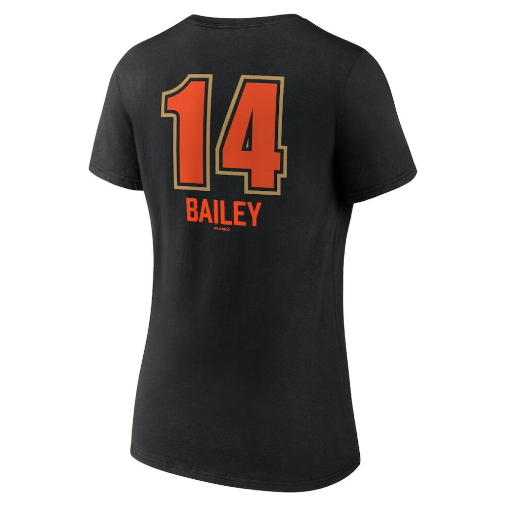 Patrick Bailey San Francisco Giants Women's Name & Number Fastball V-Neck T-Shirt - Black T-shirts