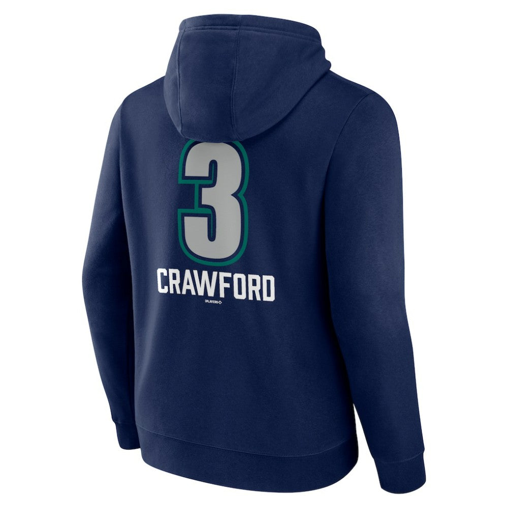 J.P. Crawford Seattle Mariners Name & Number Fastball Pullover Hoodie - Navy Hoodies