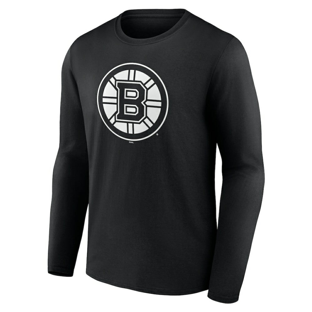 NHL,Custom Boston Bruins Personalized Name & Number Monochrome Long Sleeve T-Shirt - Black