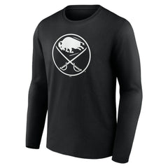 NHL,Custom Buffalo Sabres Personalized Name & Number Monochrome Long Sleeve T-Shirt - Black