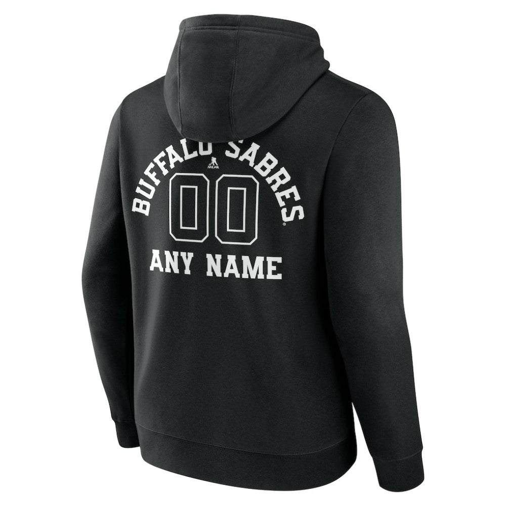 NHL,Custom Buffalo Sabres Personalized Name & Number Monochrome Pullover Hoodie - Black