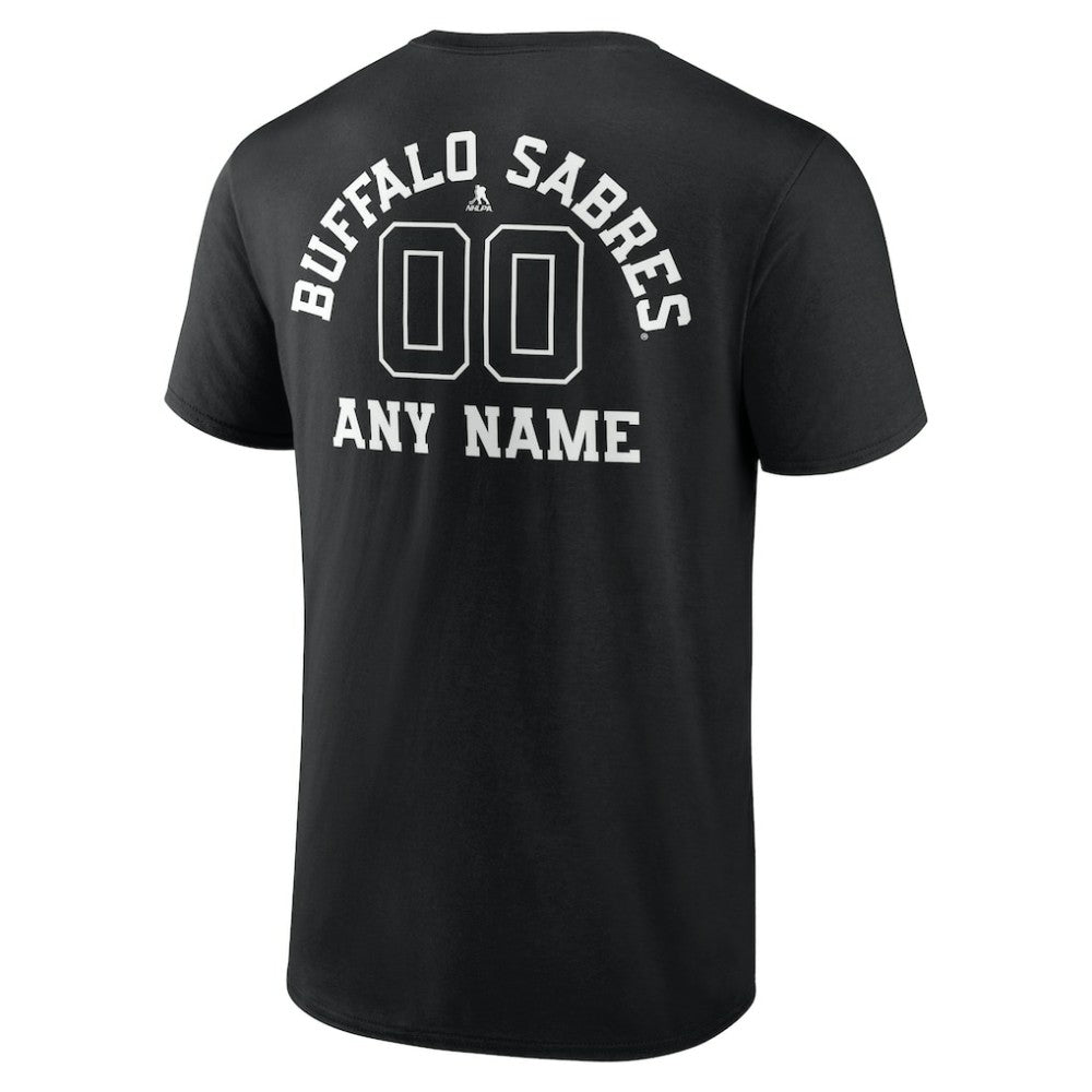 NHL,Custom Buffalo Sabres Personalized Name & Number Monochrome T-Shirt - Black
