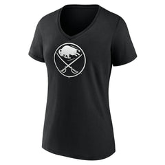 NHL,Custom Buffalo Sabres Women's Personalized Name & Number Monochrome V-Neck T-Shirt - Black