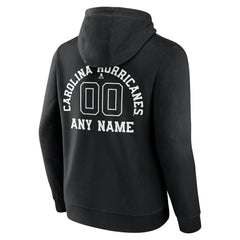 NHL,Custom Carolina Hurricanes Personalized Name & Number Monochrome Pullover Hoodie - Black