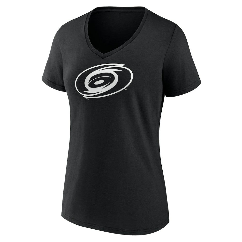 NHL,Custom Carolina Hurricanes Women's Personalized Name & Number Monochrome V-Neck T-Shirt - Black