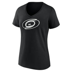 NHL,Custom Carolina Hurricanes Women's Personalized Name & Number Monochrome V-Neck T-Shirt - Black