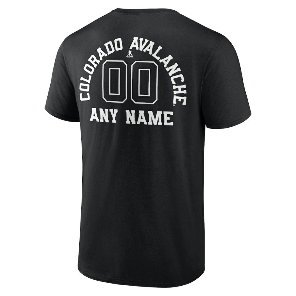 NHL,Custom Colorado Avalanche Personalized Name & Number Monochrome T-Shirt - Black