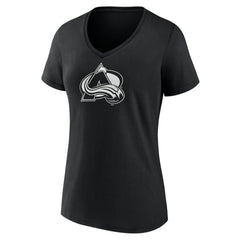 NHL,Custom Colorado Avalanche Women's Personalized Name & Number Monochrome V-Neck T-Shirt - Black