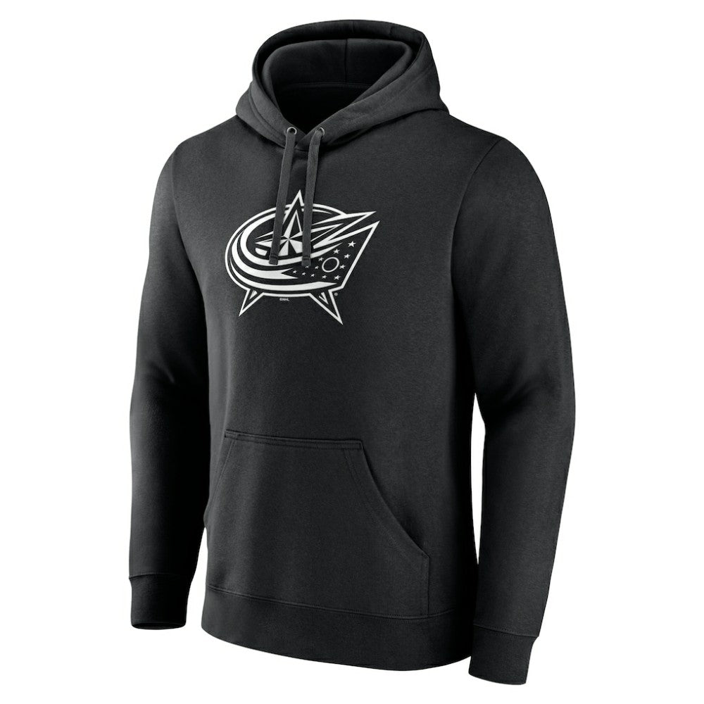 NHL,Custom Columbus Blue Jackets Personalized Name & Number Monochrome Pullover Hoodie - Black