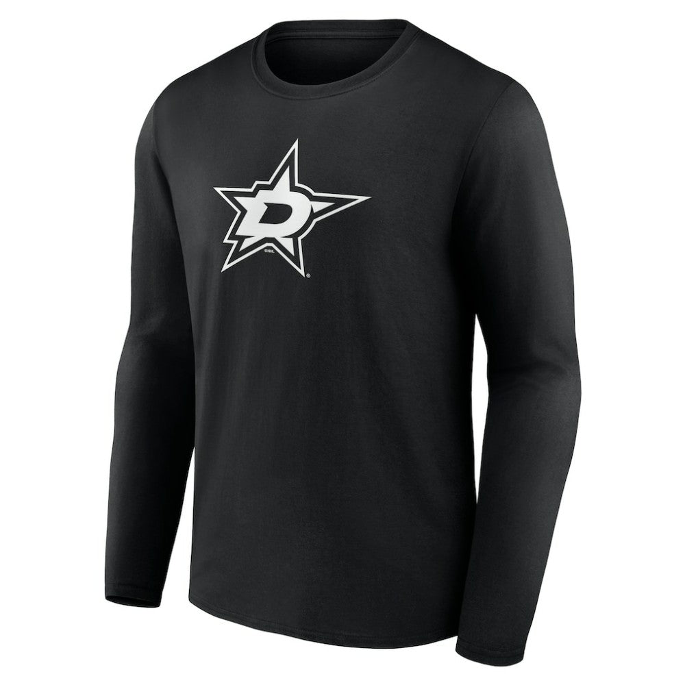NHL,Custom Dallas Stars Personalized Name & Number Monochrome Long Sleeve T-Shirt - Black