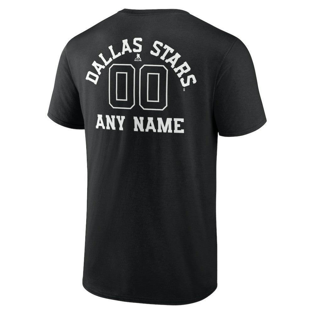 NHL,Custom Dallas Stars Personalized Name & Number Monochrome T-Shirt - Black
