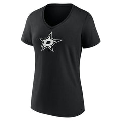 NHL,Custom Dallas Stars Women's Personalized Name & Number Monochrome V-Neck T-Shirt - Black