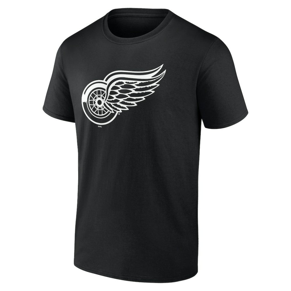 NHL,Custom Detroit Red Wings Personalized Name & Number Monochrome T-Shirt - Black