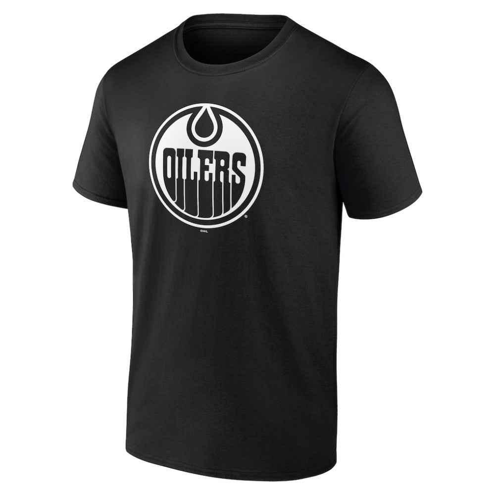 NHL,Custom Edmonton Oilers Personalized Name & Number Monochrome T-Shirt - Black