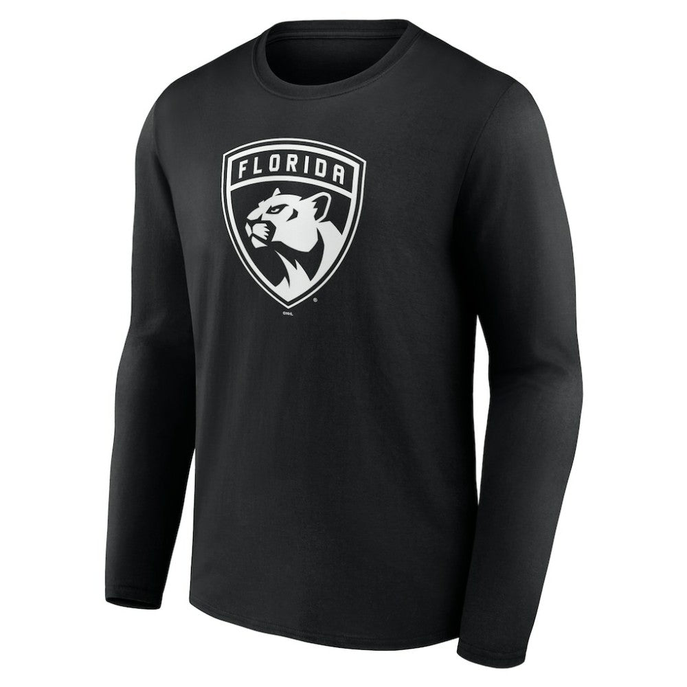 NHL,Custom Florida Panthers Personalized Name & Number Monochrome Long Sleeve T-Shirt - Black