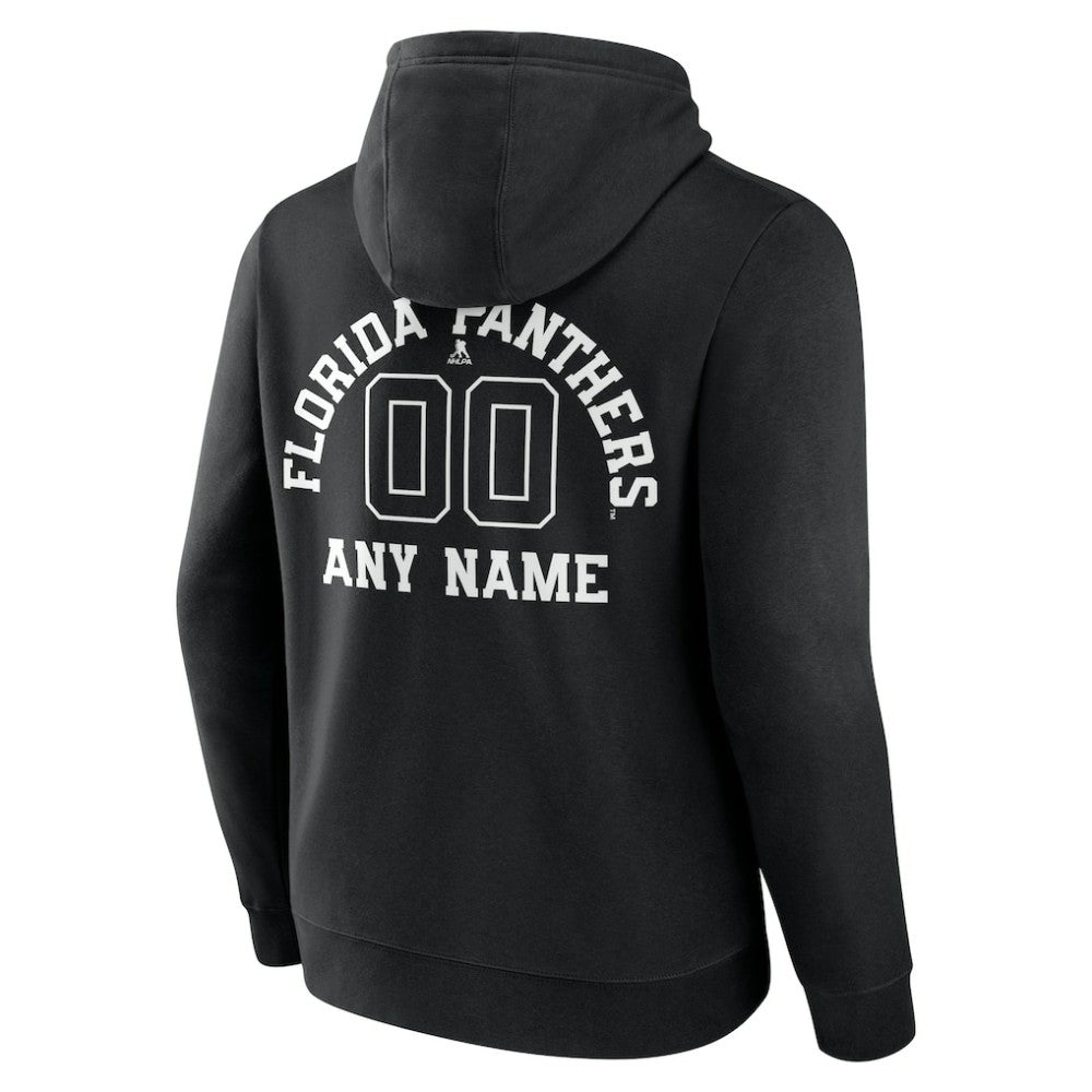NHL,Custom Florida Panthers Personalized Name & Number Monochrome Pullover Hoodie - Black