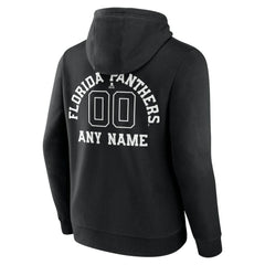 NHL,Custom Florida Panthers Personalized Name & Number Monochrome Pullover Hoodie - Black