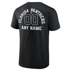NHL,Custom Florida Panthers Personalized Name & Number Monochrome T-Shirt - Black