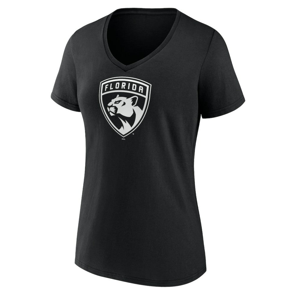 NHL,Custom Florida Panthers Women's Personalized Name & Number Monochrome V-Neck T-Shirt - Black