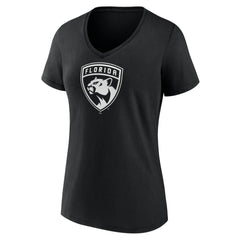 NHL,Custom Florida Panthers Women's Personalized Name & Number Monochrome V-Neck T-Shirt - Black