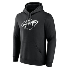 NHL,Custom Minnesota Wild Personalized Name & Number Monochrome Pullover Hoodie - Black