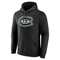 NHL,Custom Montreal Canadiens Personalized Name & Number Monochrome Pullover Hoodie - Black