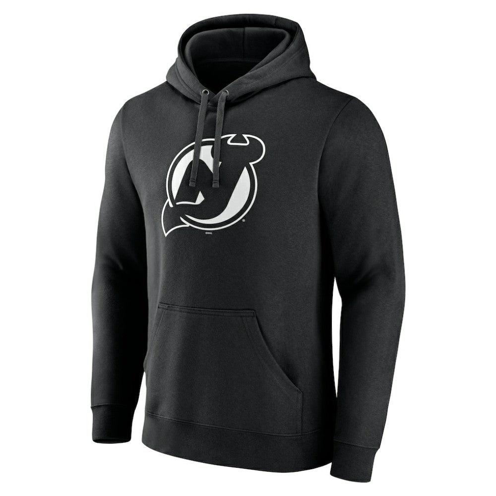 NHL,Custom New Jersey Devils Personalized Name & Number Monochrome Pullover Hoodie - Black