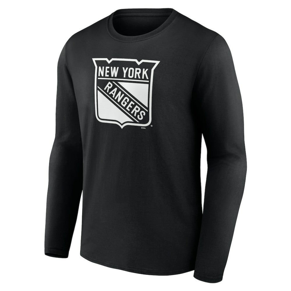 NHL,Custom New York Rangers Personalized Name & Number Monochrome Long Sleeve T-Shirt - Black