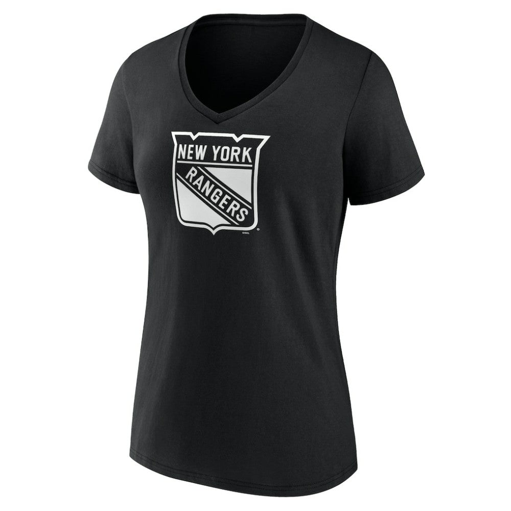 NHL,Custom New York Rangers Women's Personalized Name & Number Monochrome V-Neck T-Shirt - Black