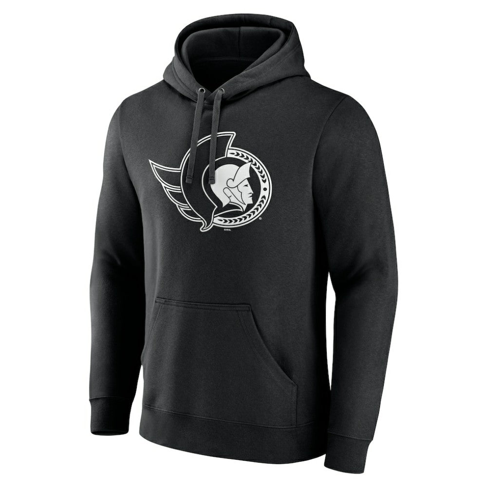 NHL,Custom Ottawa Senators Personalized Name & Number Monochrome Pullover Hoodie - Black