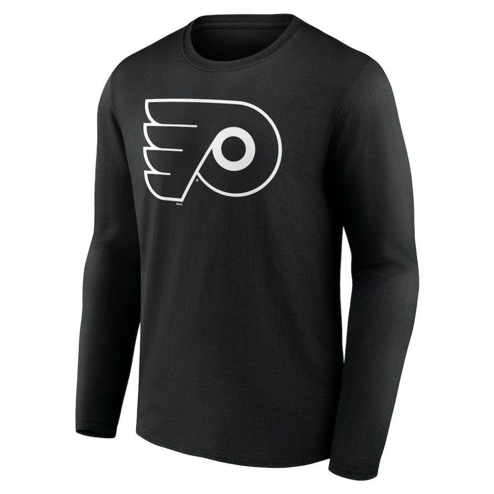 NHL,Custom Philadelphia Flyers Personalized Name & Number Monochrome Long Sleeve T-Shirt - Black