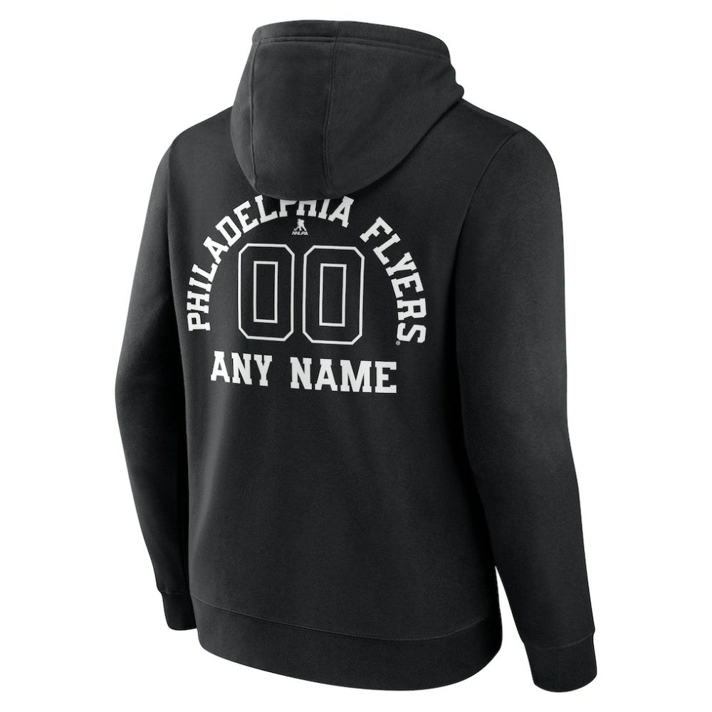 NHL,Custom Philadelphia Flyers Personalized Name & Number Monochrome Pullover Hoodie - Black