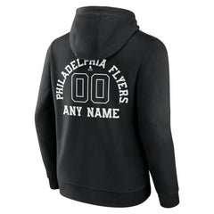 NHL,Custom Philadelphia Flyers Personalized Name & Number Monochrome Pullover Hoodie - Black