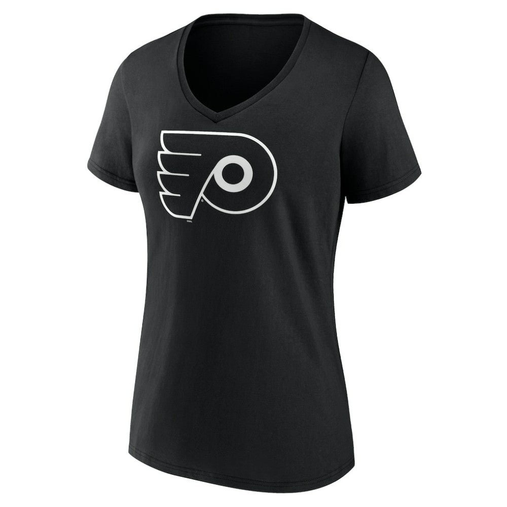 NHL,Custom Philadelphia Flyers Women's Personalized Name & Number Monochrome V-Neck T-Shirt - Black