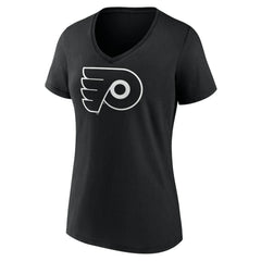 NHL,Custom Philadelphia Flyers Women's Personalized Name & Number Monochrome V-Neck T-Shirt - Black