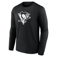 NHL,Custom Pittsburgh Penguins Personalized Name & Number Monochrome Long Sleeve T-Shirt - Black