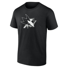 NHL,Custom San Jose Sharks Personalized Name & Number Monochrome T-Shirt - Black