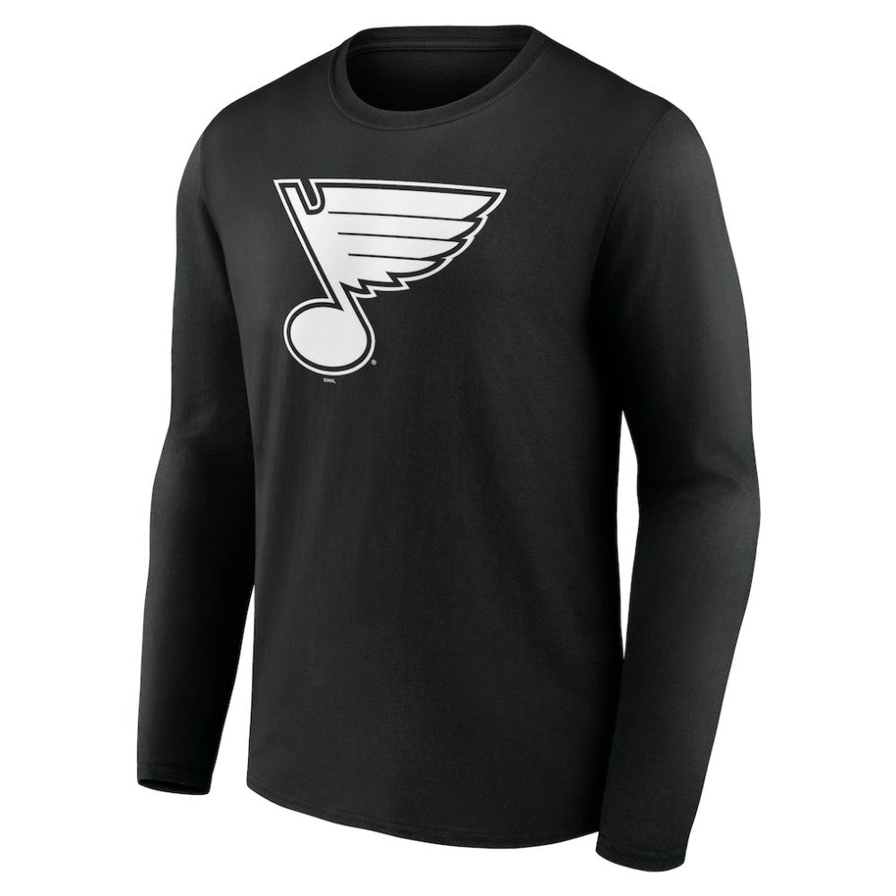 NHL,Custom St. Louis Blues Personalized Name & Number Monochrome Long Sleeve T-Shirt - Black