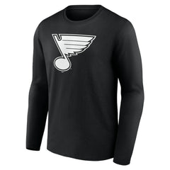 NHL,Custom St. Louis Blues Personalized Name & Number Monochrome Long Sleeve T-Shirt - Black
