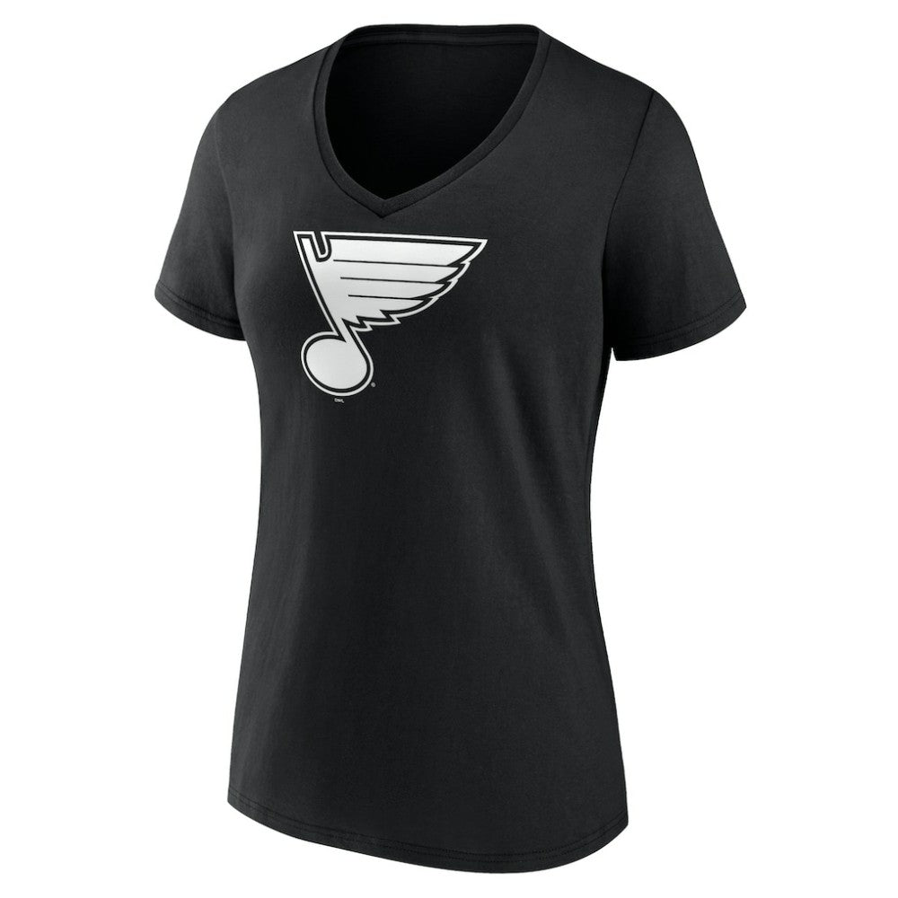 NHL,Custom St. Louis Blues Women's Personalized Name & Number Monochrome V-Neck T-Shirt - Black