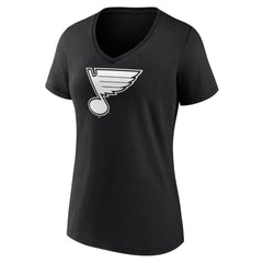 NHL,Custom St. Louis Blues Women's Personalized Name & Number Monochrome V-Neck T-Shirt - Black