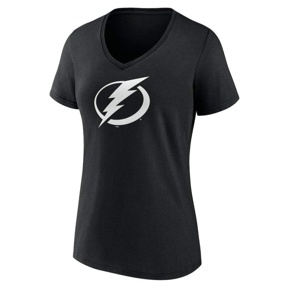 NHL,Custom Tampa Bay Lightning Women's Personalized Name & Number Monochrome V-Neck T-Shirt - Black