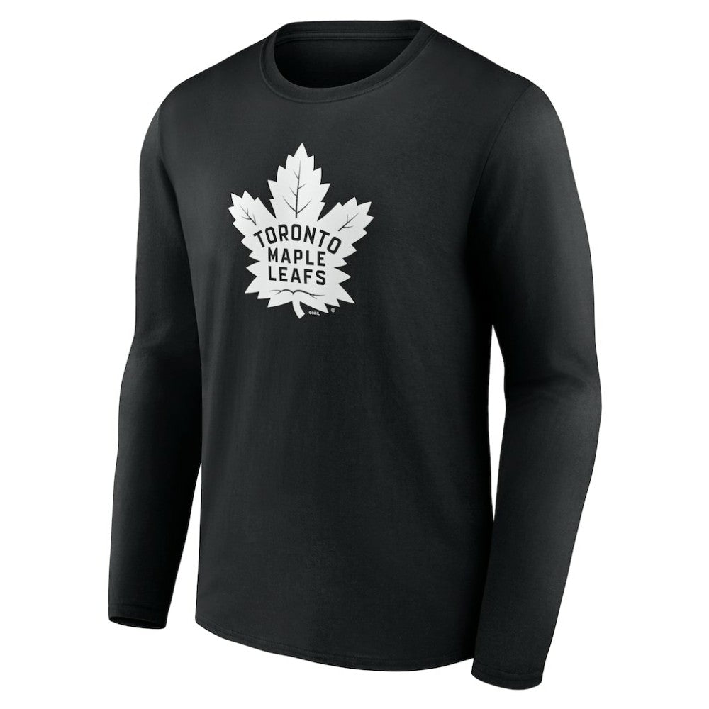 NHL,Custom Toronto Maple Leafs Personalized Name & Number Monochrome Long Sleeve T-Shirt - Black