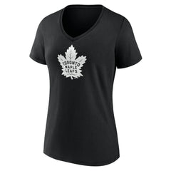 NHL,Custom Toronto Maple Leafs Women's Personalized Name & Number Monochrome V-Neck T-Shirt - Black