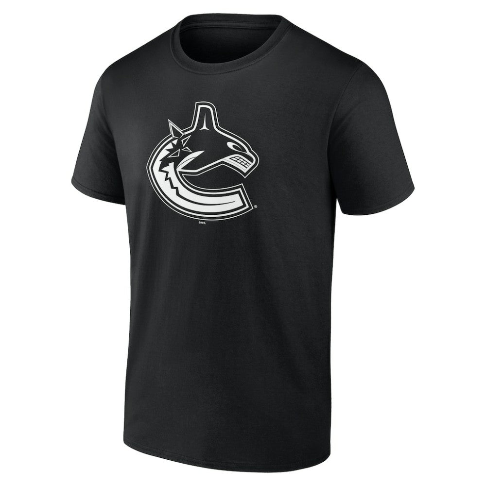 NHL,Custom Vancouver Canucks Personalized Name & Number Monochrome T-Shirt - Black