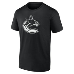NHL,Custom Vancouver Canucks Personalized Name & Number Monochrome T-Shirt - Black